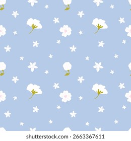 Padrão sem emenda floral com flores brancas 