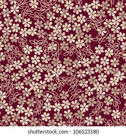 floral seamless pattern with white gentle flowers, vector background, print