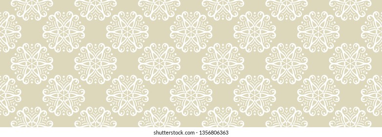 Floral seamless pattern. White on olive green background