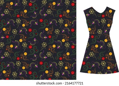 Floral seamless pattern, wild flower pattern design