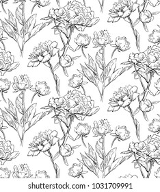 Floral seamless pattern. Wild flowers illustration. Flower texture. Endless drawing of plant elements. Flower background elements.