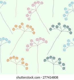 Floral seamless pattern with wild flowers