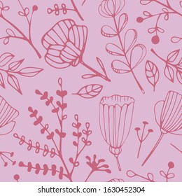 floral seamless pattern with wildflowers . Creative floral texture for fabric, wrapping, textile, wallpaper, apparel. Vector hand drawn illustration
