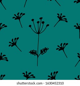 floral seamless pattern with wildflowers . Creative floral texture for fabric, wrapping, textile, wallpaper, apparel. Vector hand drawn illustration