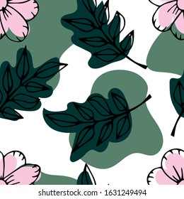 floral seamless pattern with wildflowers . Creative floral texture for fabric, wrapping, textile, wallpaper, apparel. Vector hand drawn illustration