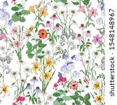 Floral seamless pattern. Wildflowers Flower summer background