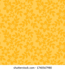 Fondo amarillo de patrón sin soldadura floral