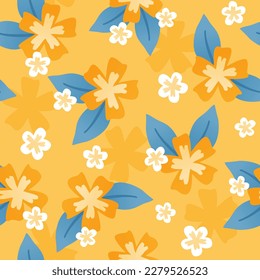 Fondo floral de flores amarillas sin costura