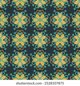 Floral seamless pattern with yellow textured flowers. Vector background, print, design
