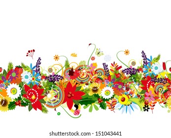 Floral seamless pattern for your design