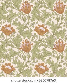  Floral seamless pattern for your design. Modern seamless pattern for interior decoration, wrapping paper, graphic design and textile.  Vector illustration. Backgrounds.
