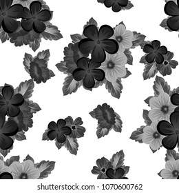floral seamless pattern. For your fabric design, postcards, wedding invitations, birthday, Valentine's day and more. Vector illustration.