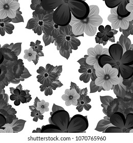 floral seamless pattern. For your fabric design, postcards, wedding invitations, birthday, Valentine's day and more. Vector illustration.