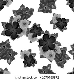 floral seamless pattern. For your fabric design, postcards, wedding invitations, birthday, Valentine's day and more. Vector illustration.