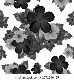 floral seamless pattern. For your fabric design, postcards, wedding invitations, birthday, Valentine's day and more. Vector illustration.