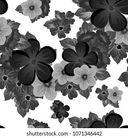 floral seamless pattern. For your fabric design, postcards, wedding invitations, birthday, Valentine's day and more. Vector illustration.