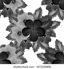floral seamless pattern. For your fabric design, postcards, wedding invitations, birthday, Valentine's day and more. Vector illustration.