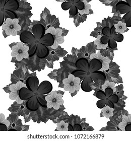 floral seamless pattern. For your fabric design, postcards, wedding invitations, birthday, Valentine's day and more. Vector illustration.
