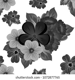 floral seamless pattern. For your fabric design, postcards, wedding invitations, birthday, Valentine's day and more. Vector illustration.