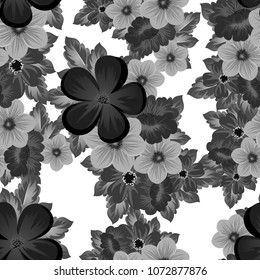 floral seamless pattern. For your fabric design, postcards, wedding invitations, birthday, Valentine's day and more. Vector illustration.