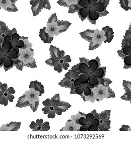floral seamless pattern. For your fabric design, postcards, wedding invitations, birthday, Valentine's day and more. Vector illustration.
