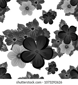 floral seamless pattern. For your fabric design, postcards, wedding invitations, birthday, Valentine's day and more. Vector illustration.