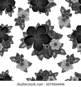 floral seamless pattern. For your fabric design, postcards, wedding invitations, birthday, Valentine's day and more. Vector illustration.