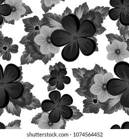 floral seamless pattern. For your fabric design, postcards, wedding invitations, birthday, Valentine's day and more. Vector illustration.