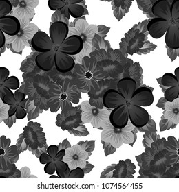 floral seamless pattern. For your fabric design, postcards, wedding invitations, birthday, Valentine's day and more. Vector illustration.
