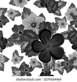 floral seamless pattern. For your fabric design, postcards, wedding invitations, birthday, Valentine's day and more. Vector illustration.