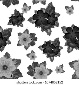 floral seamless pattern. For your fabric design, postcards, wedding invitations, birthday, Valentine's day and more. Vector illustration.
