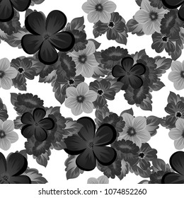 floral seamless pattern. For your fabric design, postcards, wedding invitations, birthday, Valentine's day and more. Vector illustration.