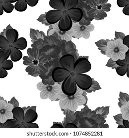 floral seamless pattern. For your fabric design, postcards, wedding invitations, birthday, Valentine's day and more. Vector illustration.
