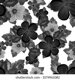 floral seamless pattern. For your fabric design, postcards, wedding invitations, birthday, Valentine's day and more. Vector illustration.