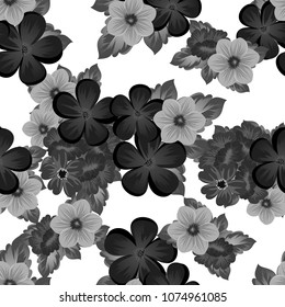 floral seamless pattern. For your fabric design, postcards, wedding invitations, birthday, Valentine's day and more. Vector illustration.