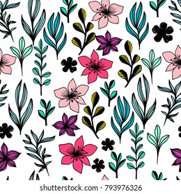 Floral Seamless Pattern.Beautiful Print for Design