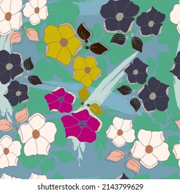 Patrón sin soldadura floral.Ilustración Boho .Vector. Imprimir, textil, afiche, para su diseño.Alta calidad.