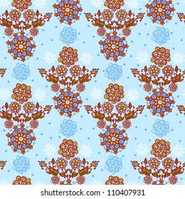 Floral seamless pattern.Flower Garden.vector floral illustration in vintage style