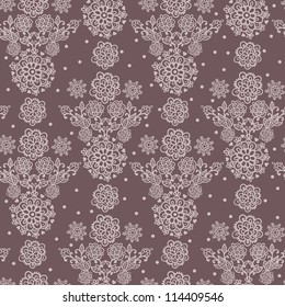 Floral seamless pattern.Flower Garden.vector floral illustration in vintage style. Chocolate