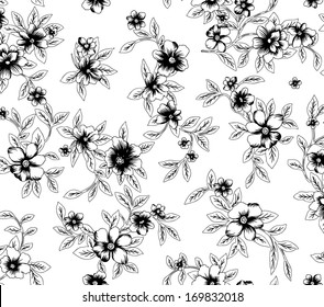 floral seamless pattern.lined background.beautiful batik.