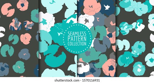 Floral seamless patterns collection. Vector design for paper, fabric, interior decor and cover