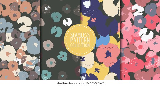 Floral seamless patterns collection. Vector design for paper, fabric, interior decor and cover