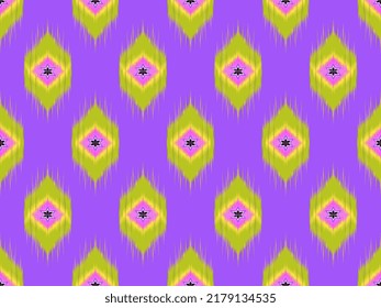 Blumennahtlose Muster ethnisch orientalische iKat Muster Traditionelles Design für Hintergrund Teppichboden Tapete Tapete Batik Gewebe tribale Textil Vektorgrafik.