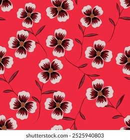 floral seamless patterns. Meadow plants, leaves, leaf and flowers. All over print. Botanical collage in modern flat style. Floral silhouettes.