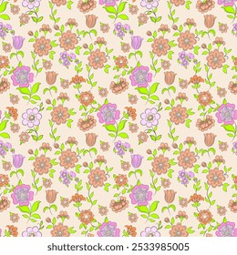 floral seamless patterns. Meadow plants, leaves, leaf and flowers. All over print. Botanical collage in modern flat style. Floral silhouettes. black and white print. Floral drawings collection.