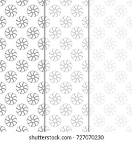 Floral seamless patterns. Set of light gray vertical backgrounds for fabrics and wallpapers