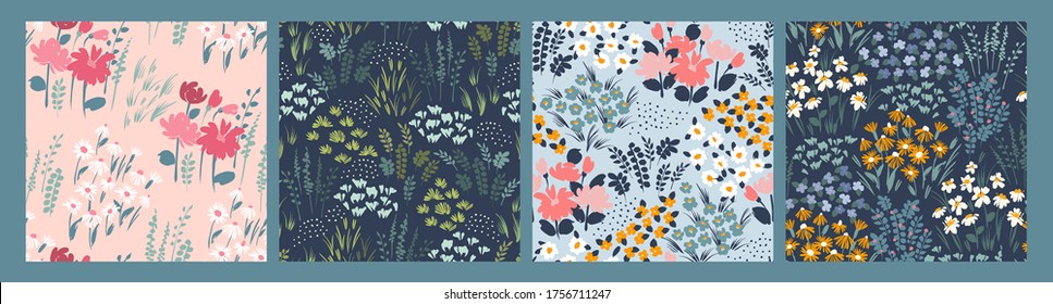 Floral seamless patterns  Vector design for paper  cover  fabric  interior decor   other users