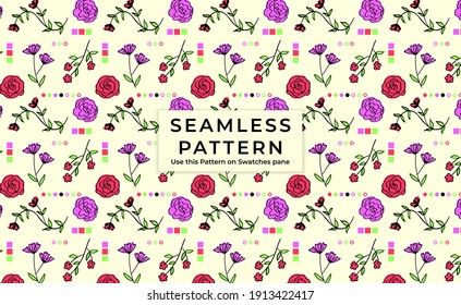 Floral seamless patterns. Vector design for paper, cover, fabric, interior decor and other users
