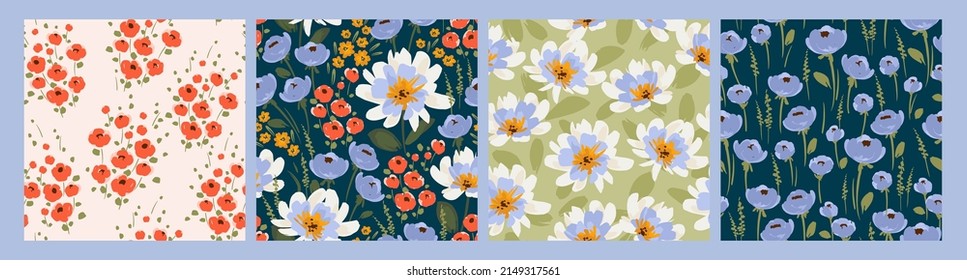 Floral seamless patterns  Vector design for paper  cover  fabric  interior decor   other users