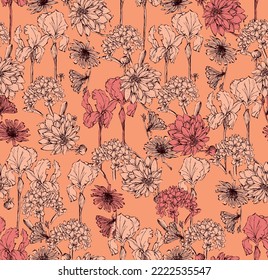 Floral seamless patterns. vector design for paper, cover, fabric, interior decor and other users.